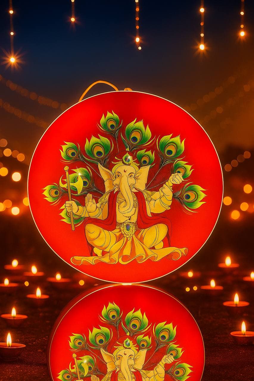 Happy Diwali LED Round Ganesha Banner