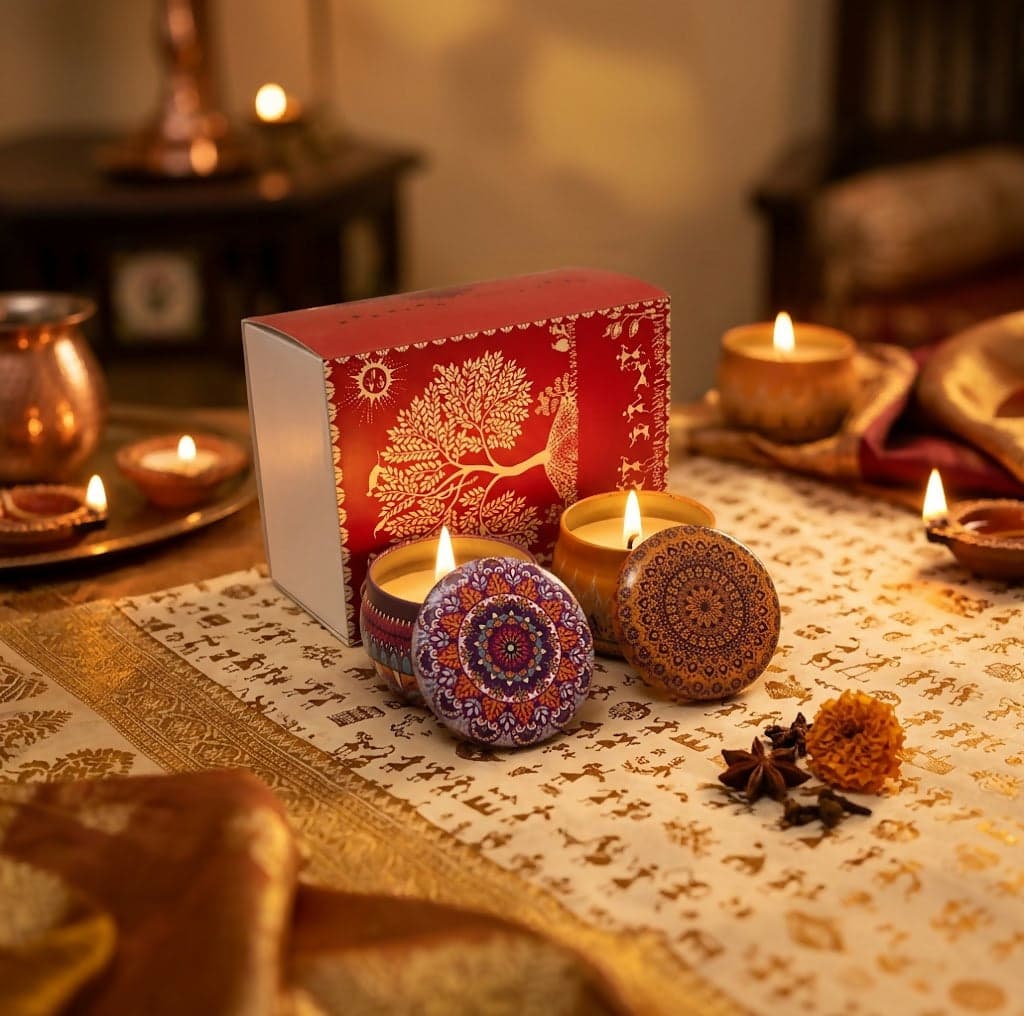 Mandala Tin Candle Duo Gift Set