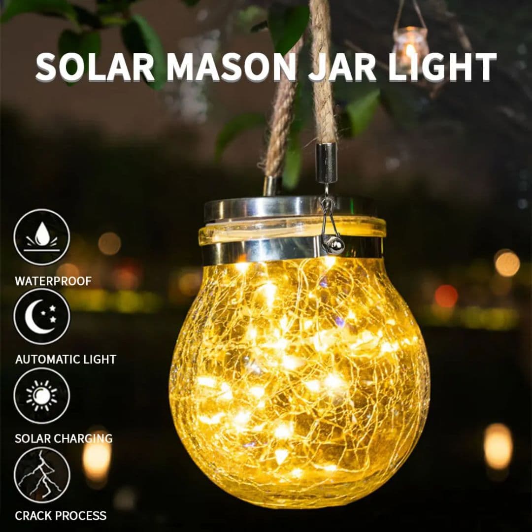 Solar Hanging Rechargeable LED Jar