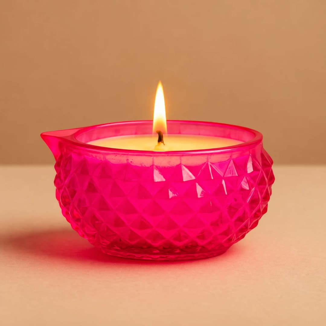 Crystal-Style Diya Candle